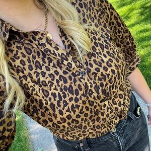 Puff Sleeve Ralph Lauren Cheeta/Leopard Shirt